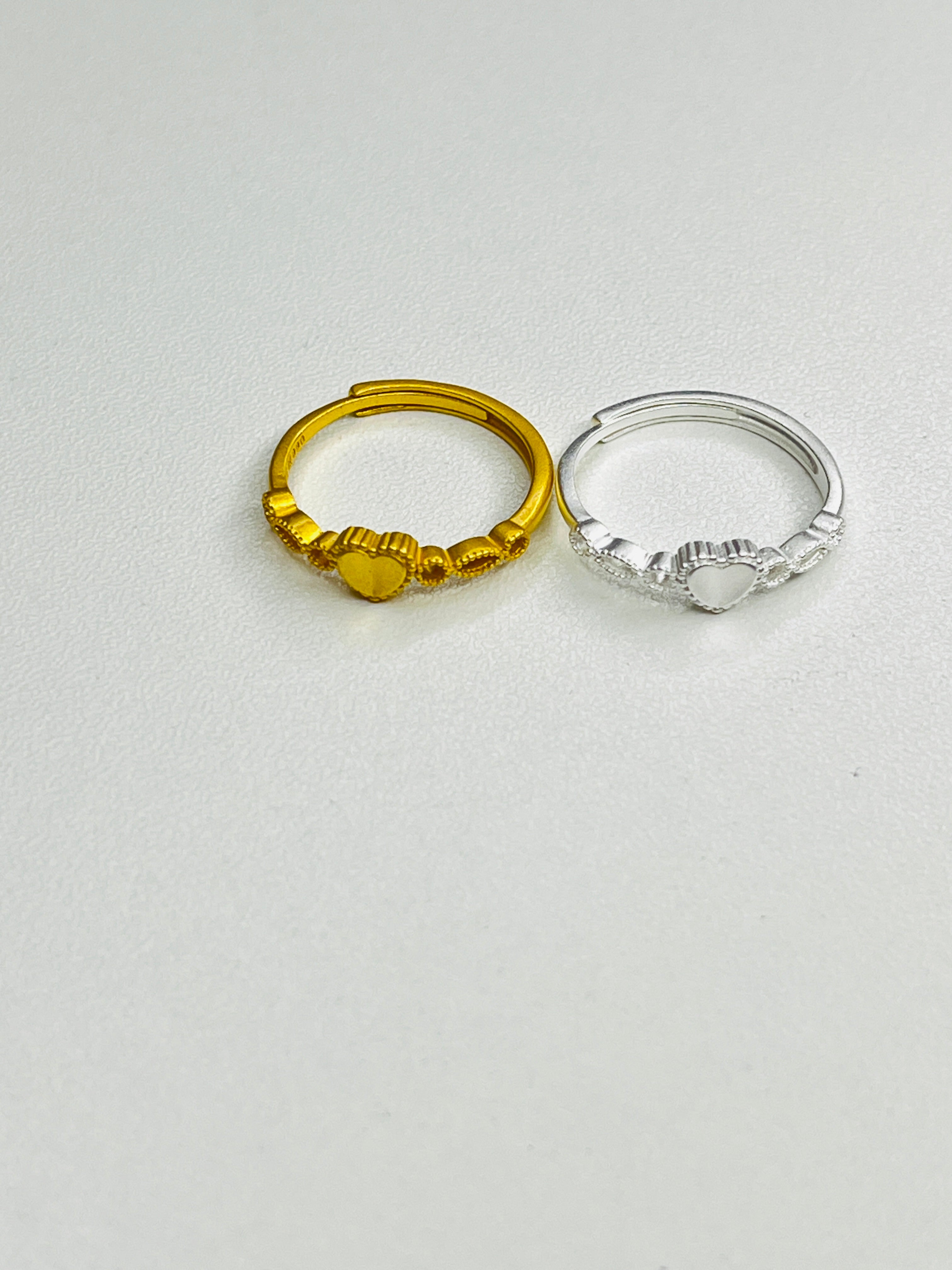 Gold-Plated Silver Heart-Cut Ring