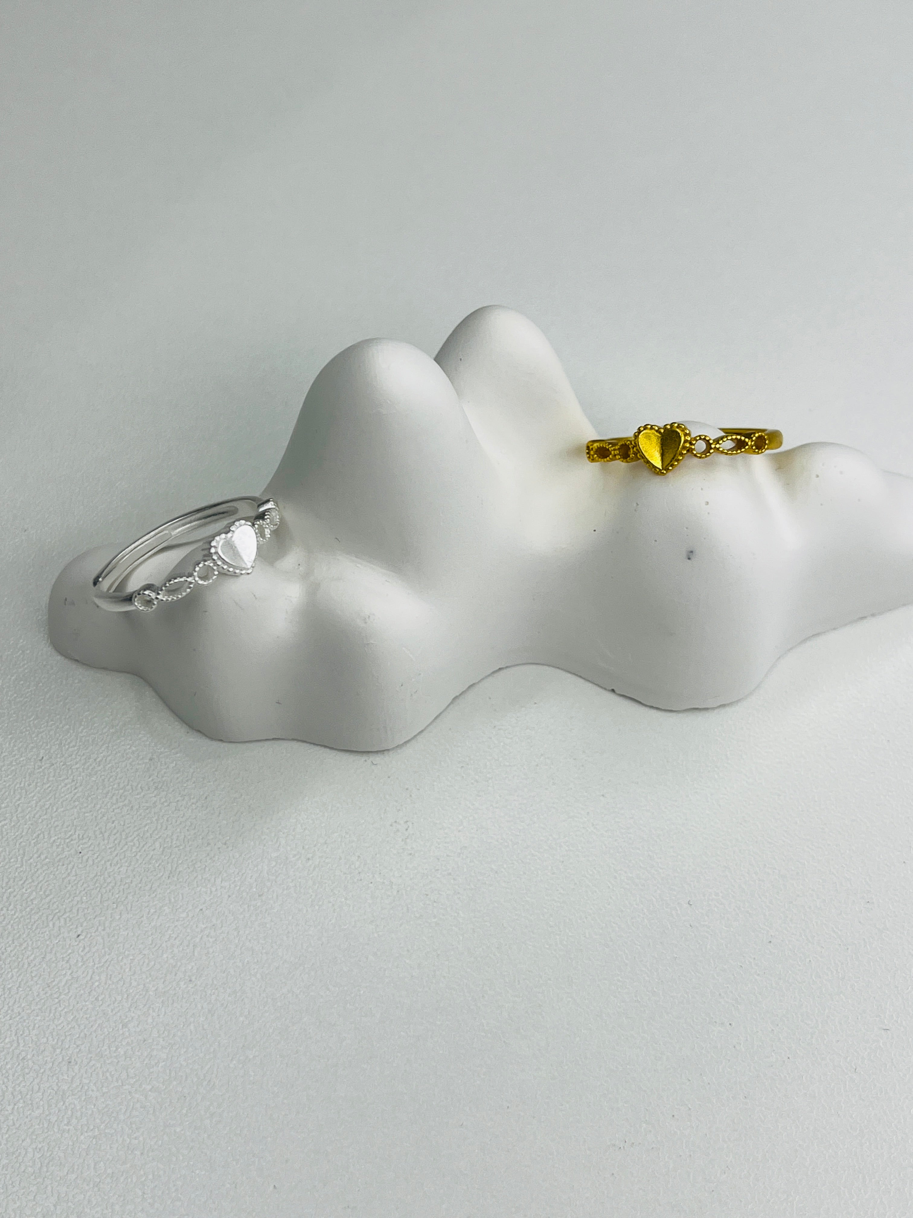 Gold-Plated Silver Heart-Cut Ring