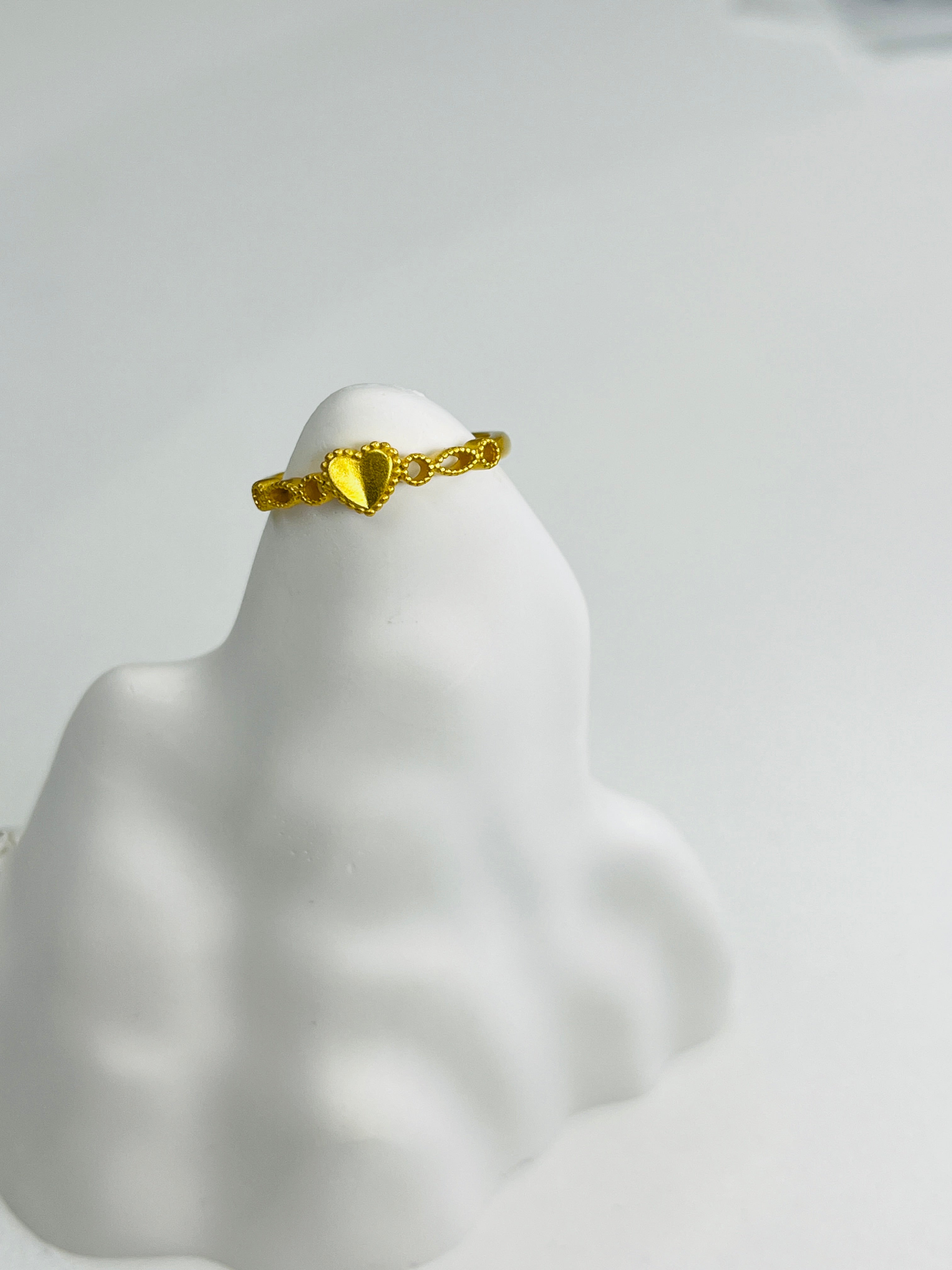 Gold-Plated Silver Heart-Cut Ring