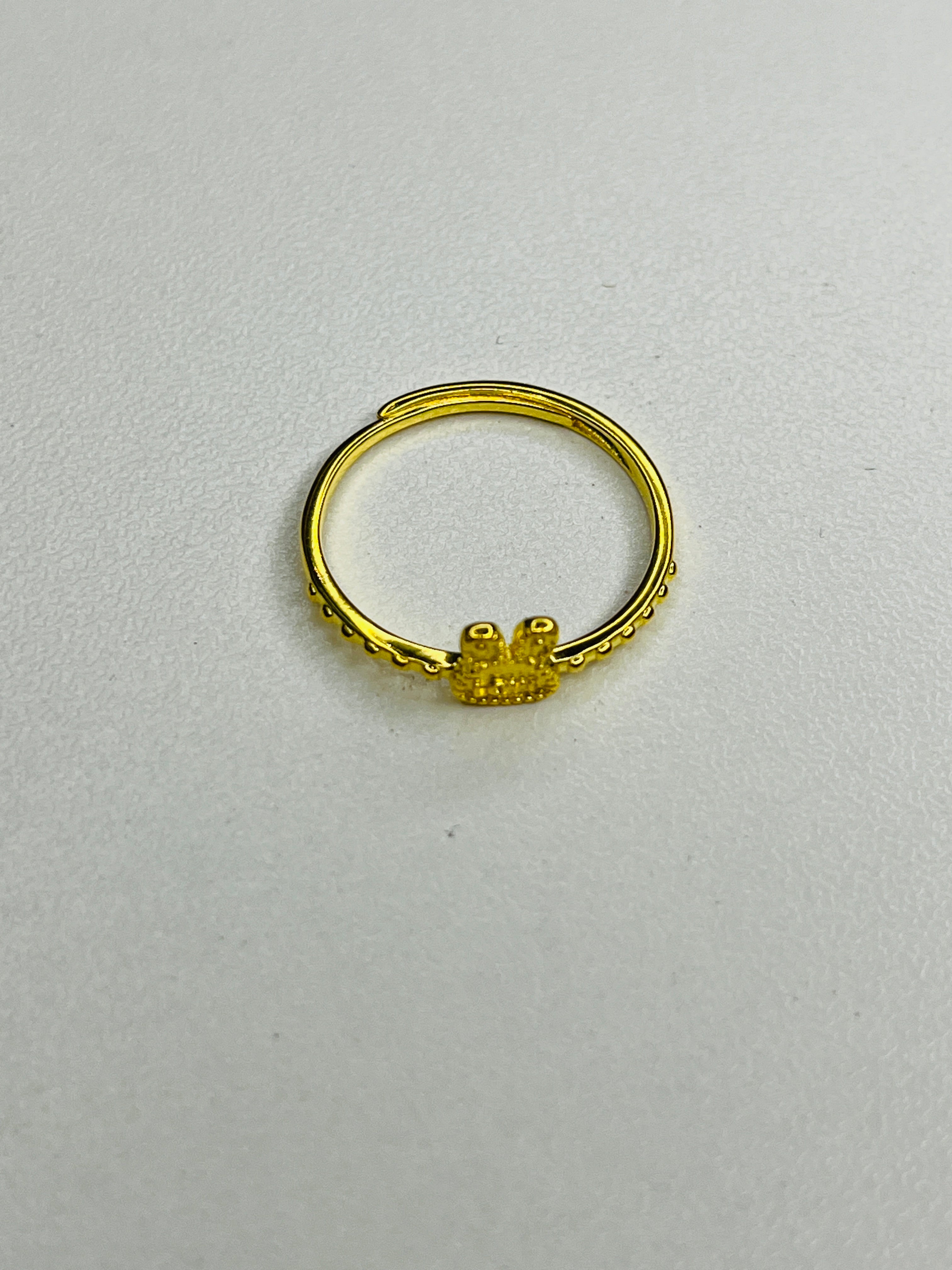 Gold-Plated Silver Cute Bunny Ear Ring