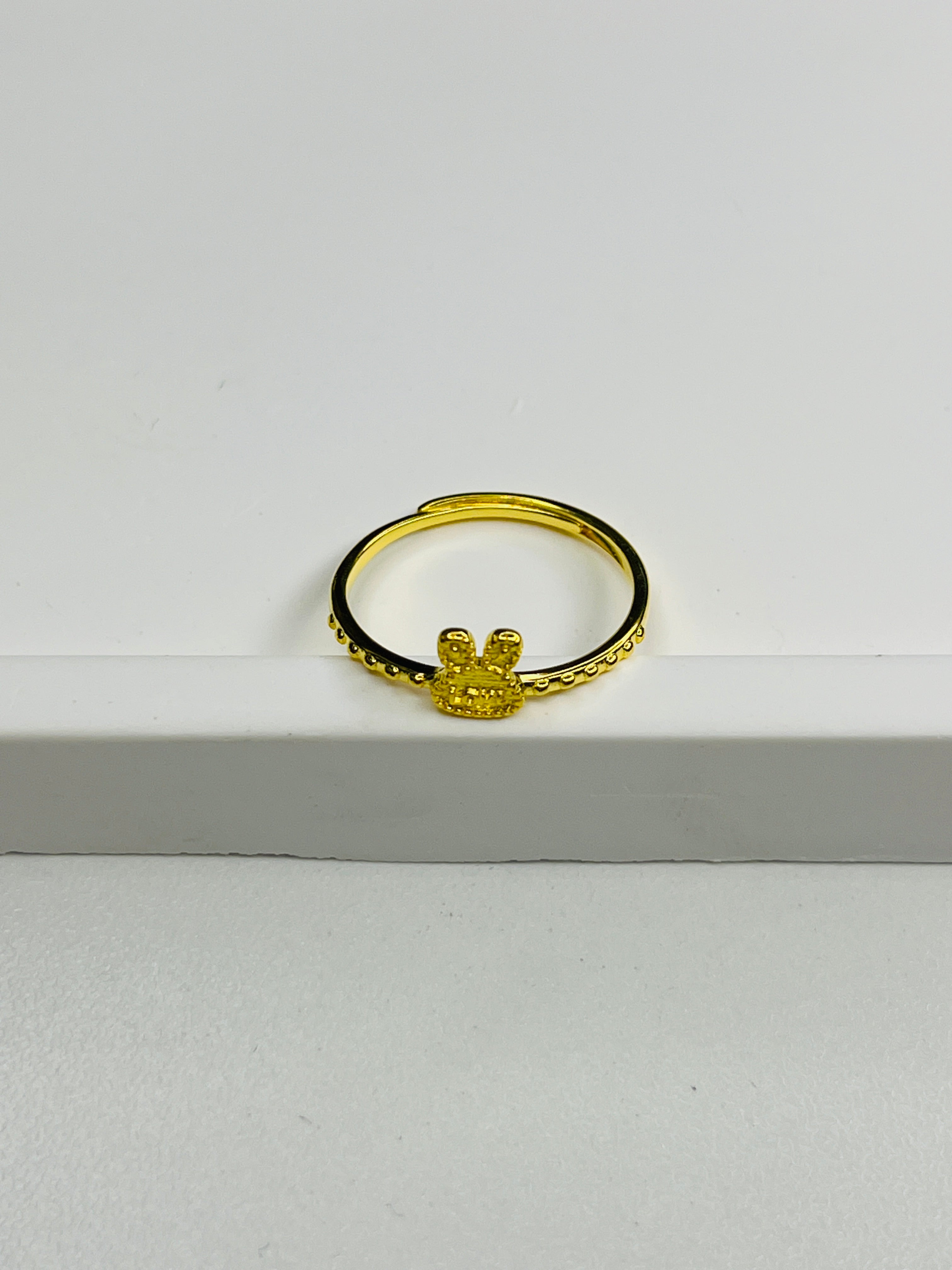 Gold-Plated Silver Cute Bunny Ear Ring