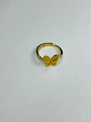Gold-Plated Silver Purple Butterfly Ring