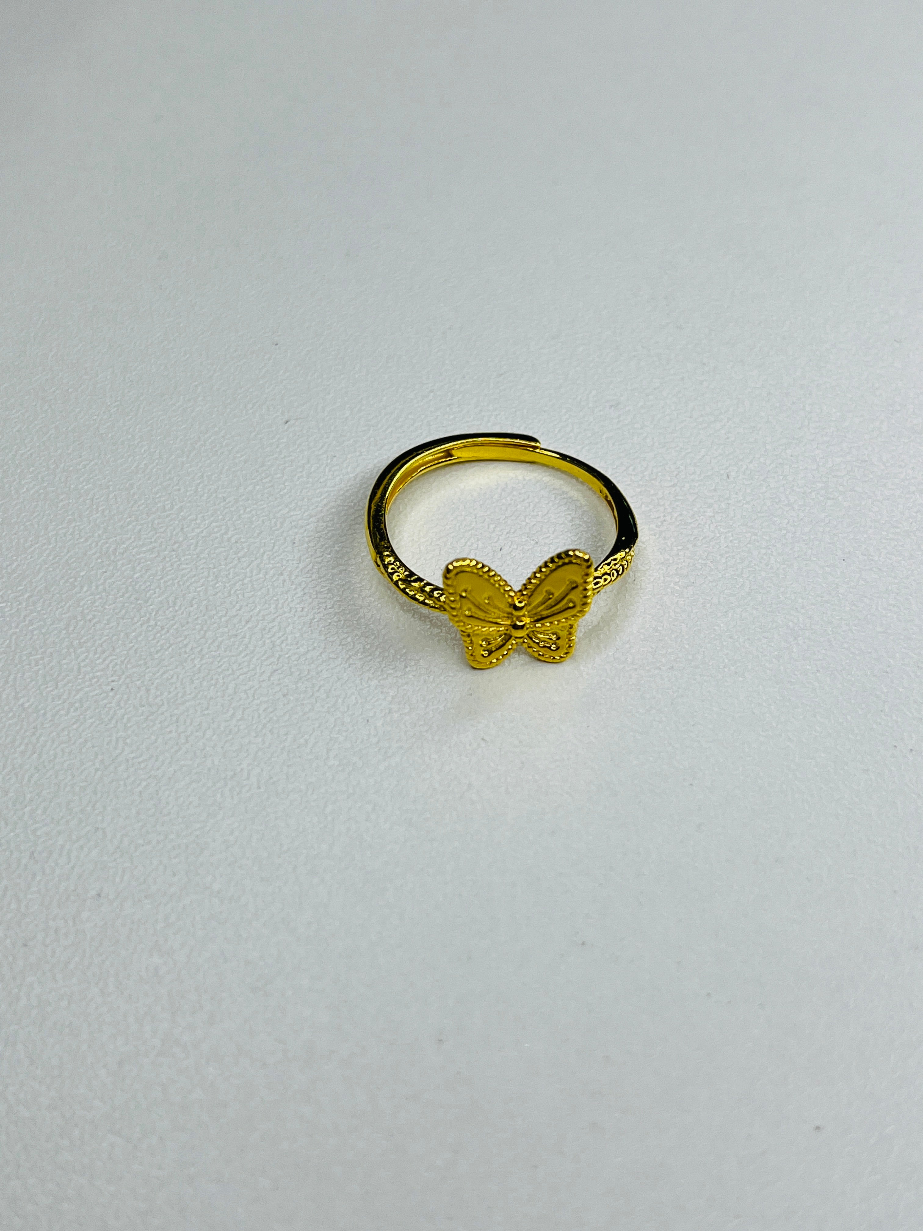 Gold-Plated Silver Purple Butterfly Ring