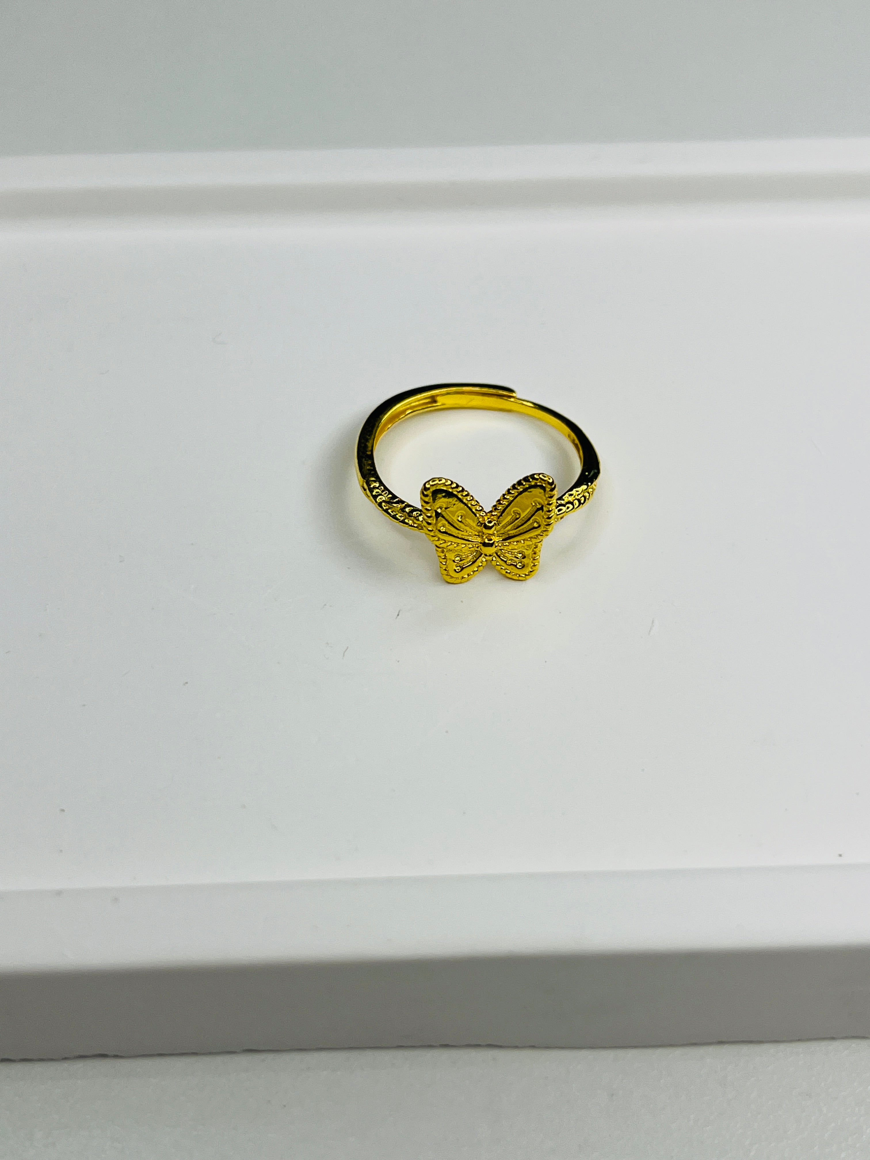 Gold-Plated Silver Purple Butterfly Ring