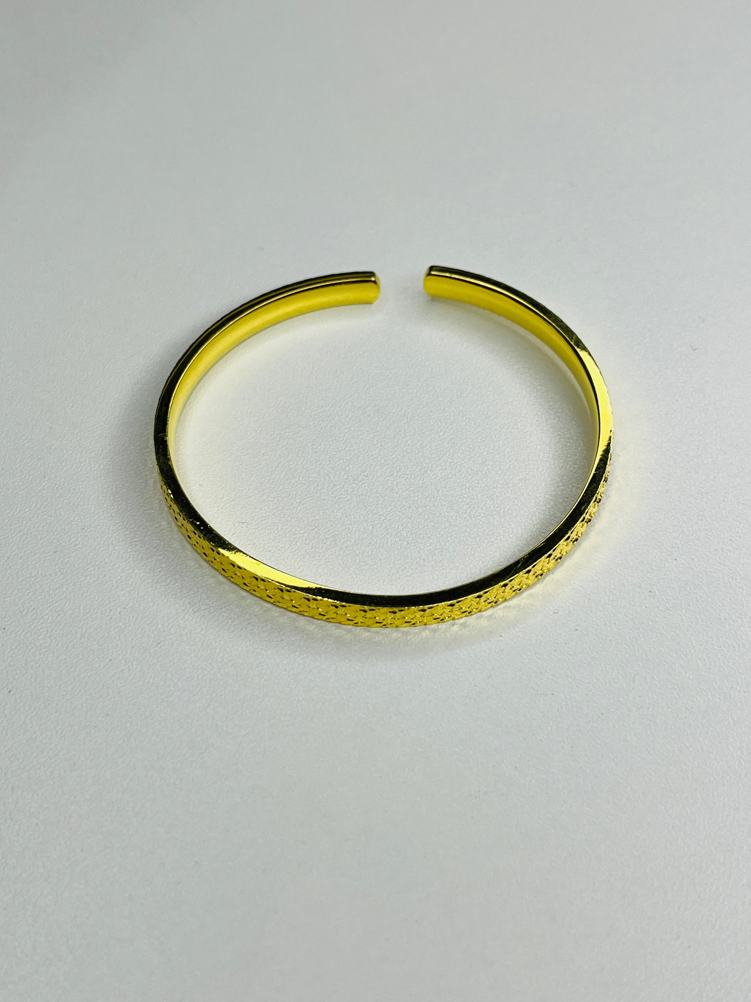 Gold Frosted Ice Open Cuff Bracelet