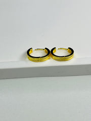 Gold-Plated Silver Cat's Eye Hoop Earrings