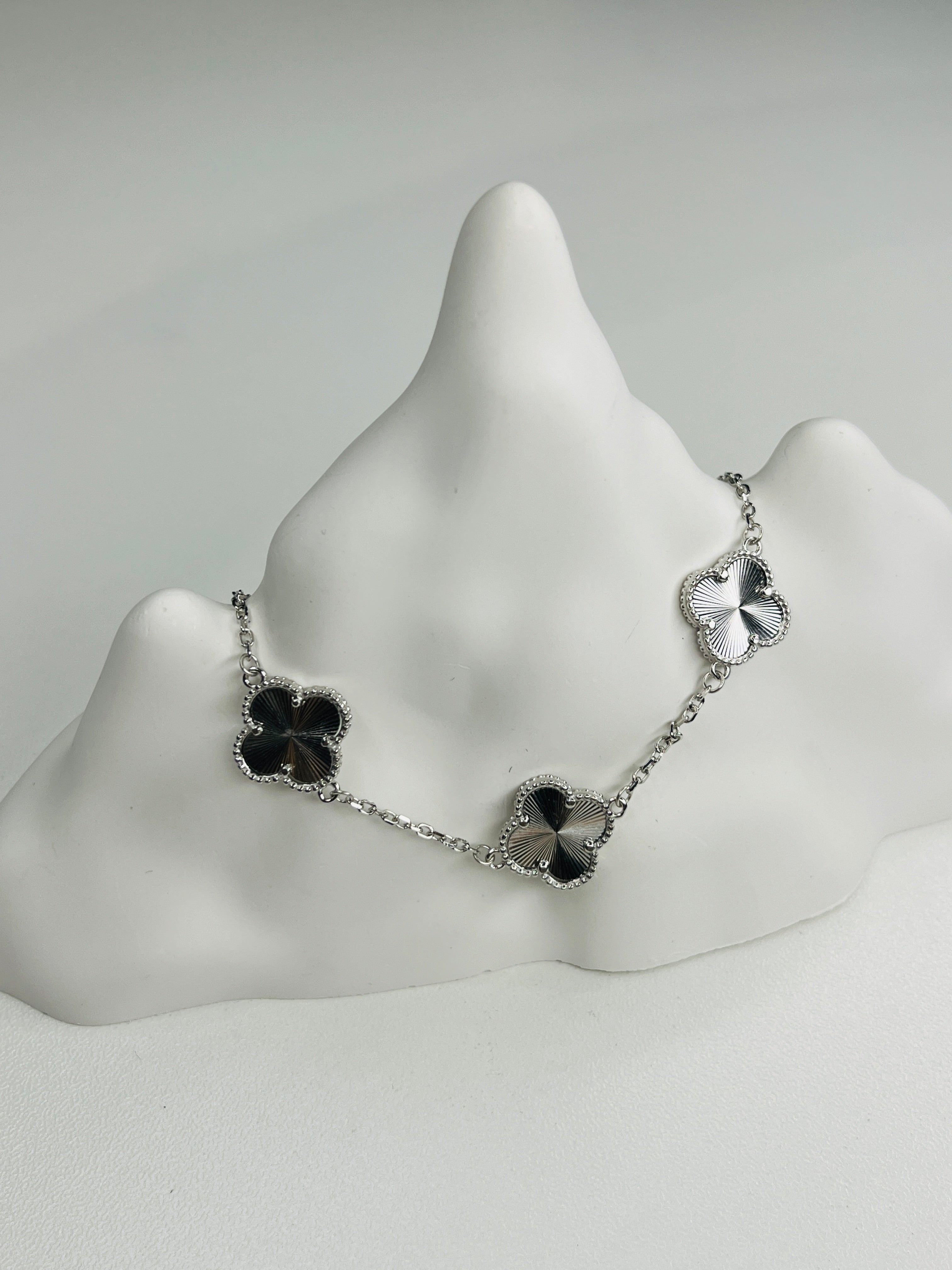 Gold & Rose Gold Plated Silver Four-Leaf Clover Bracelet