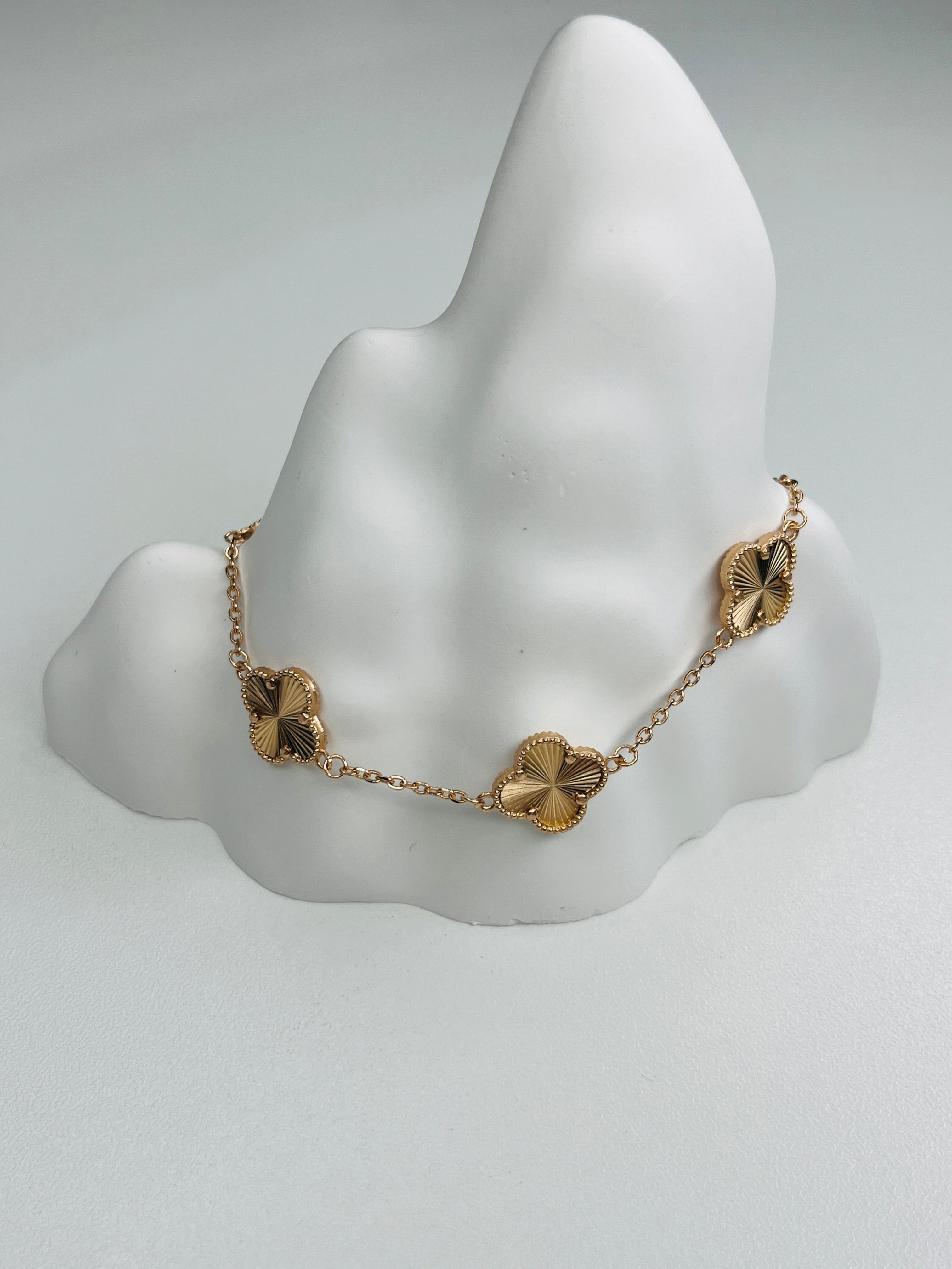 Gold & Rose Gold Plated Silver Four-Leaf Clover Bracelet