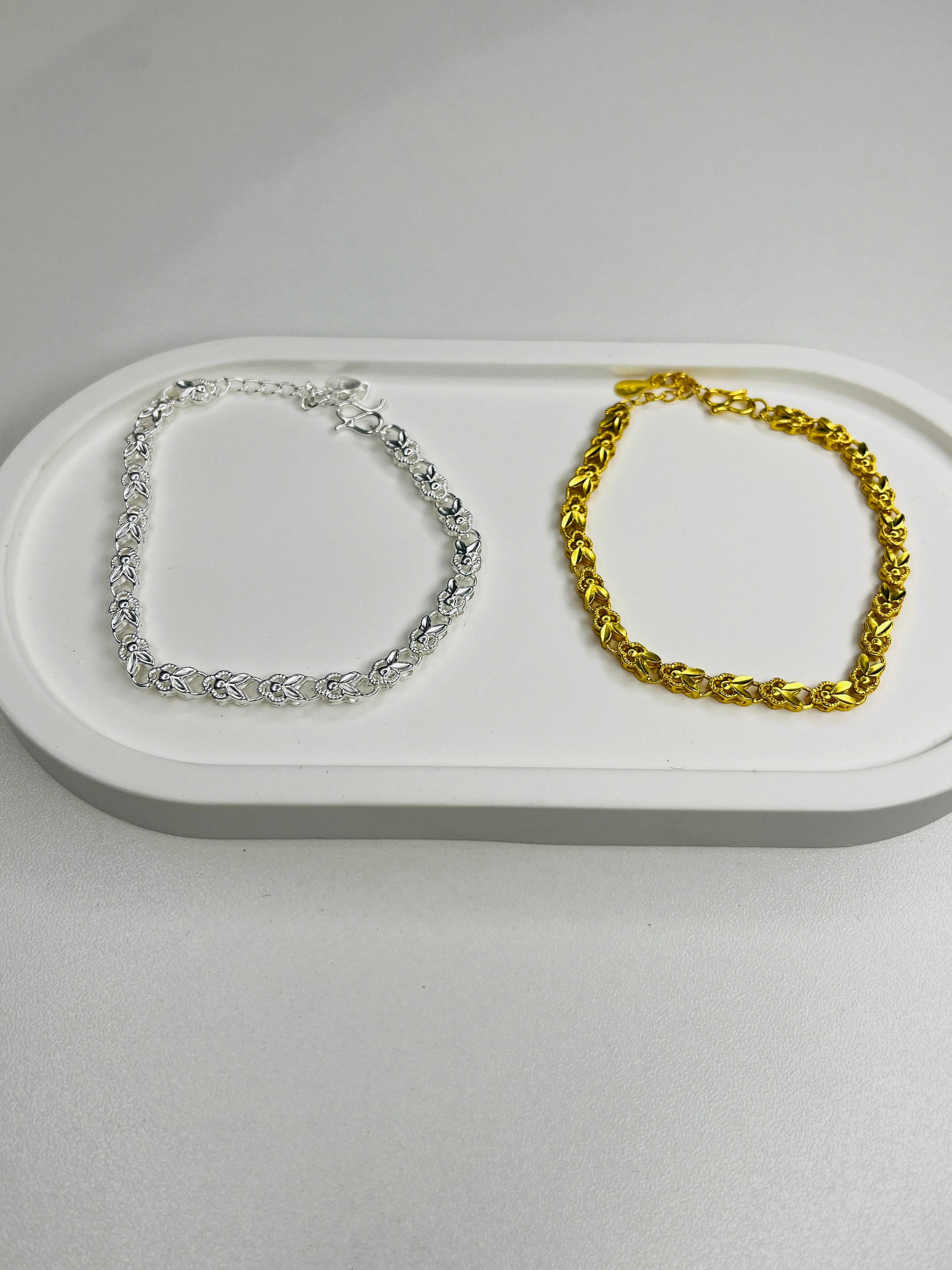 Two - Tone Gold & Silver Shiny Bunny Ear Bracelet