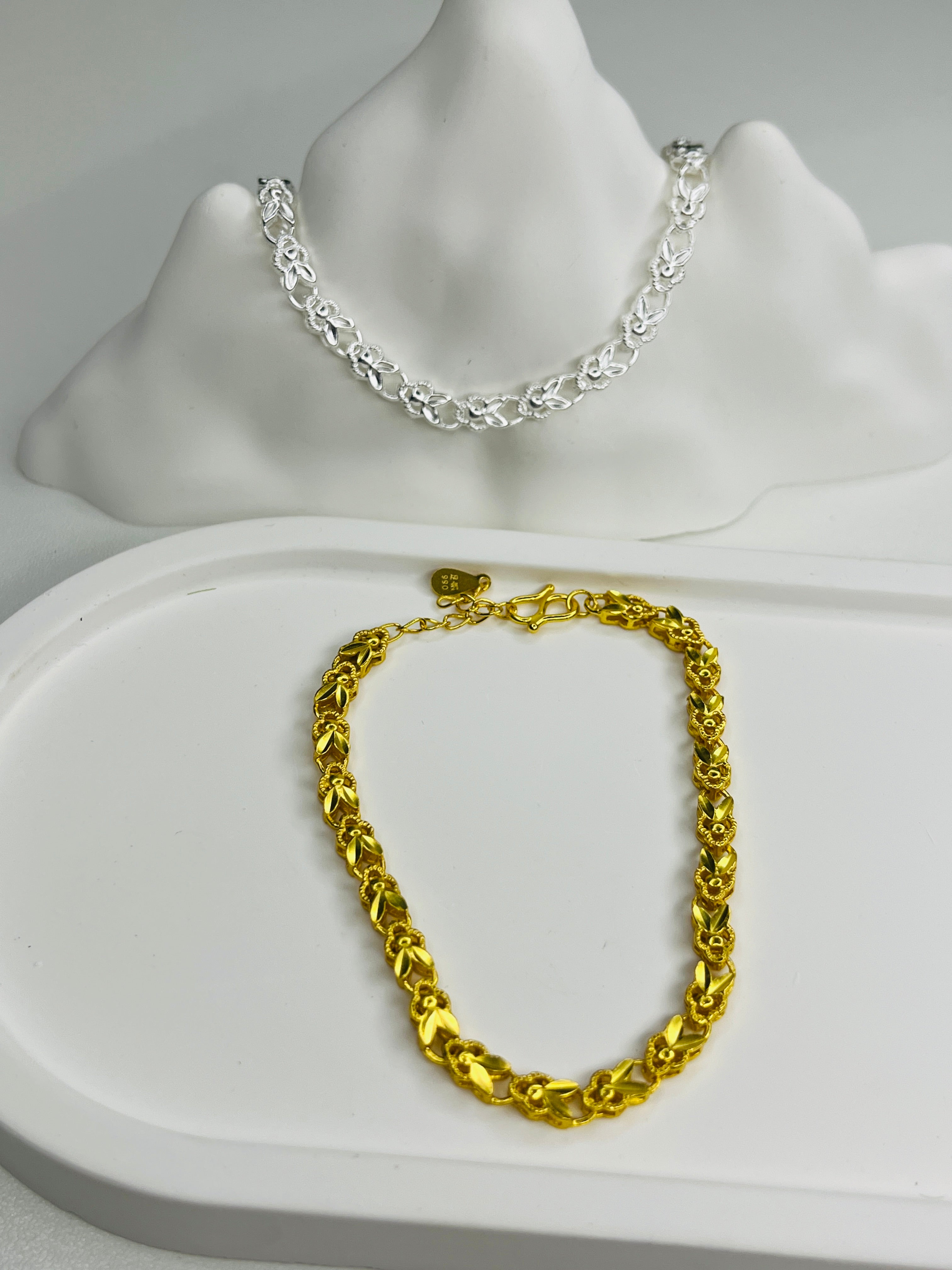 Two - Tone Gold & Silver Shiny Bunny Ear Bracelet