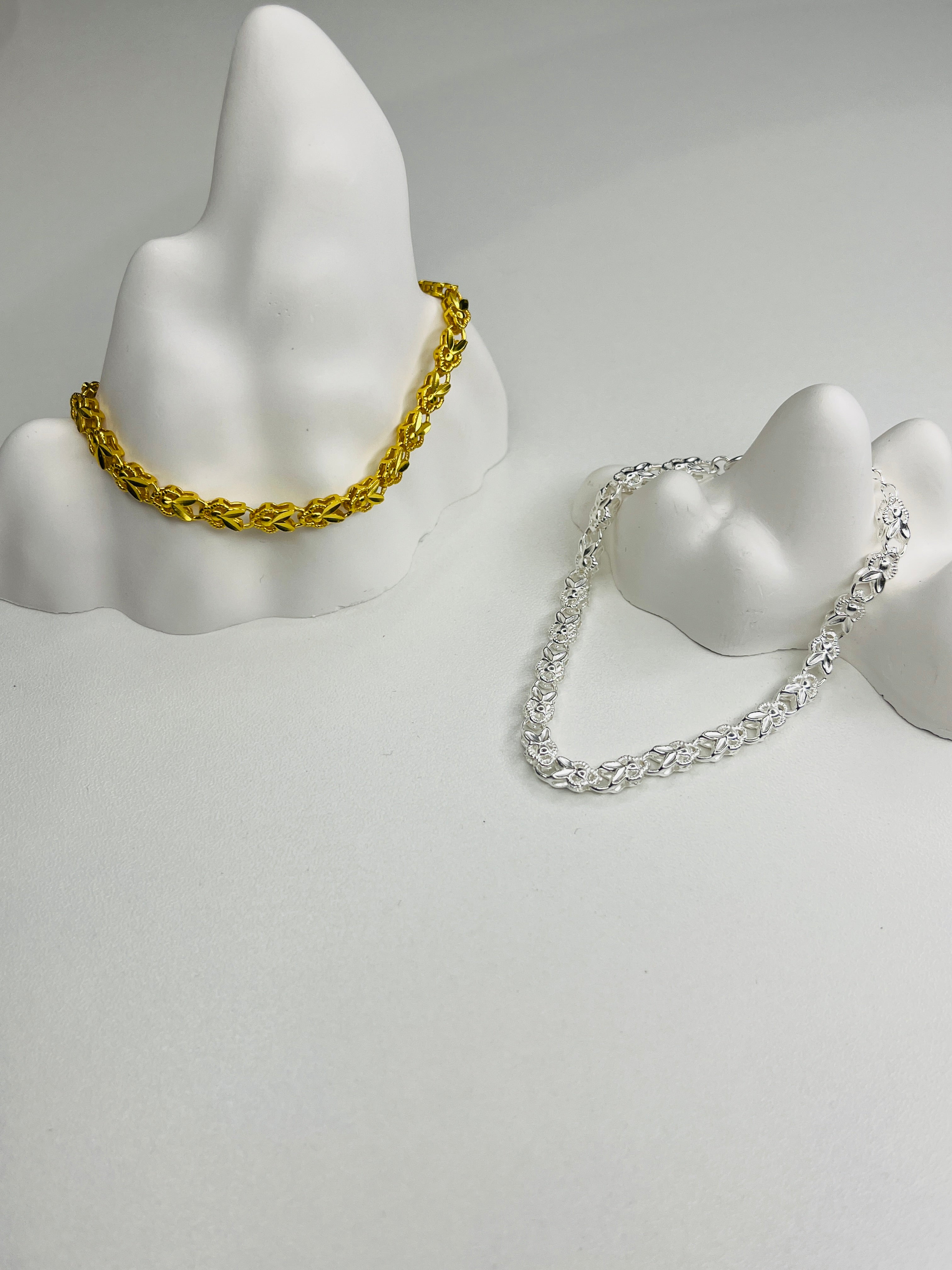 Two - Tone Gold & Silver Shiny Bunny Ear Bracelet