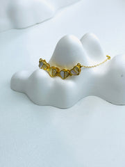 Gold Heart & Clover Mother-of-Pearl Necklace Set