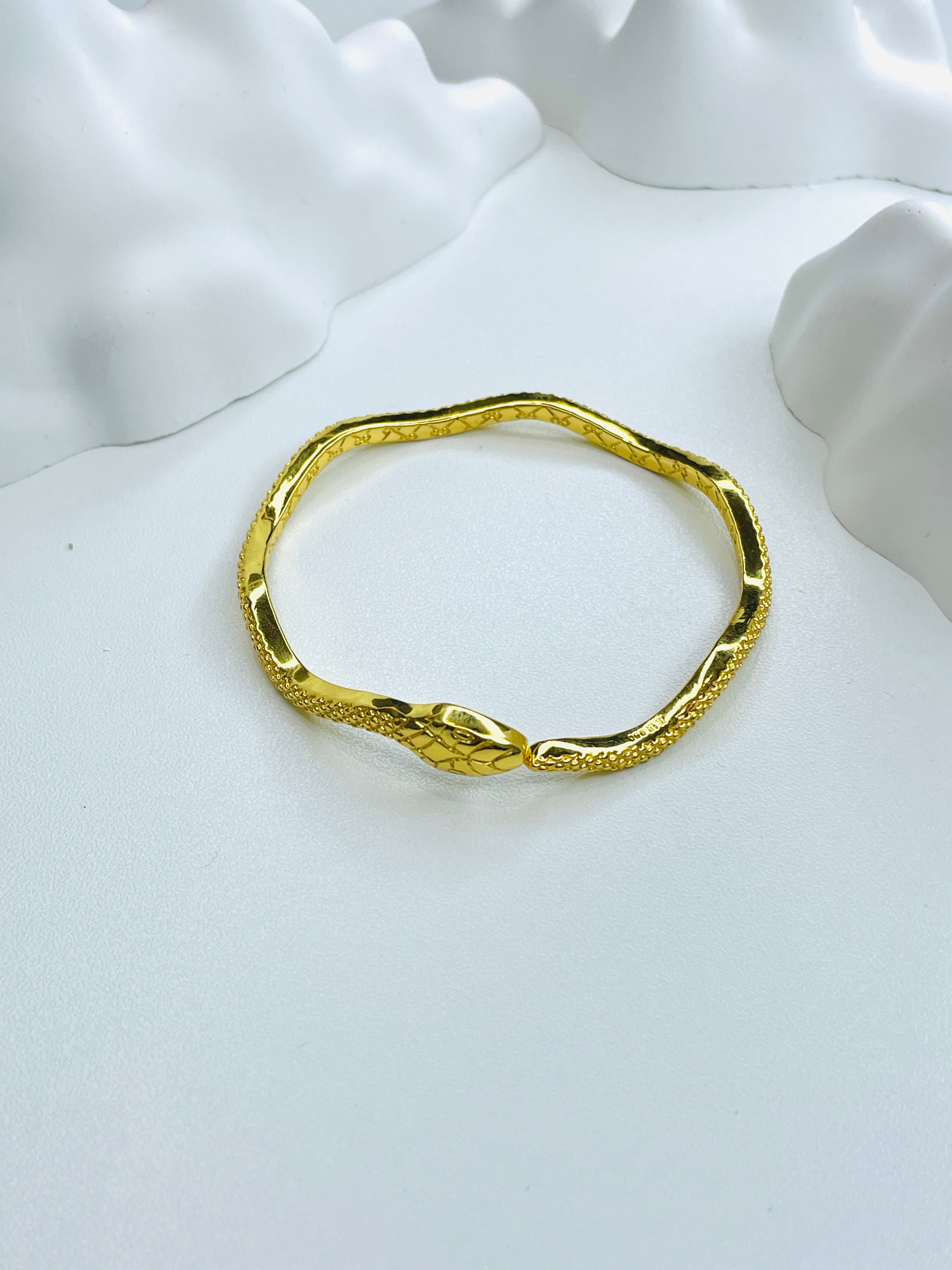 Gold Spirit Snake Open Bangle