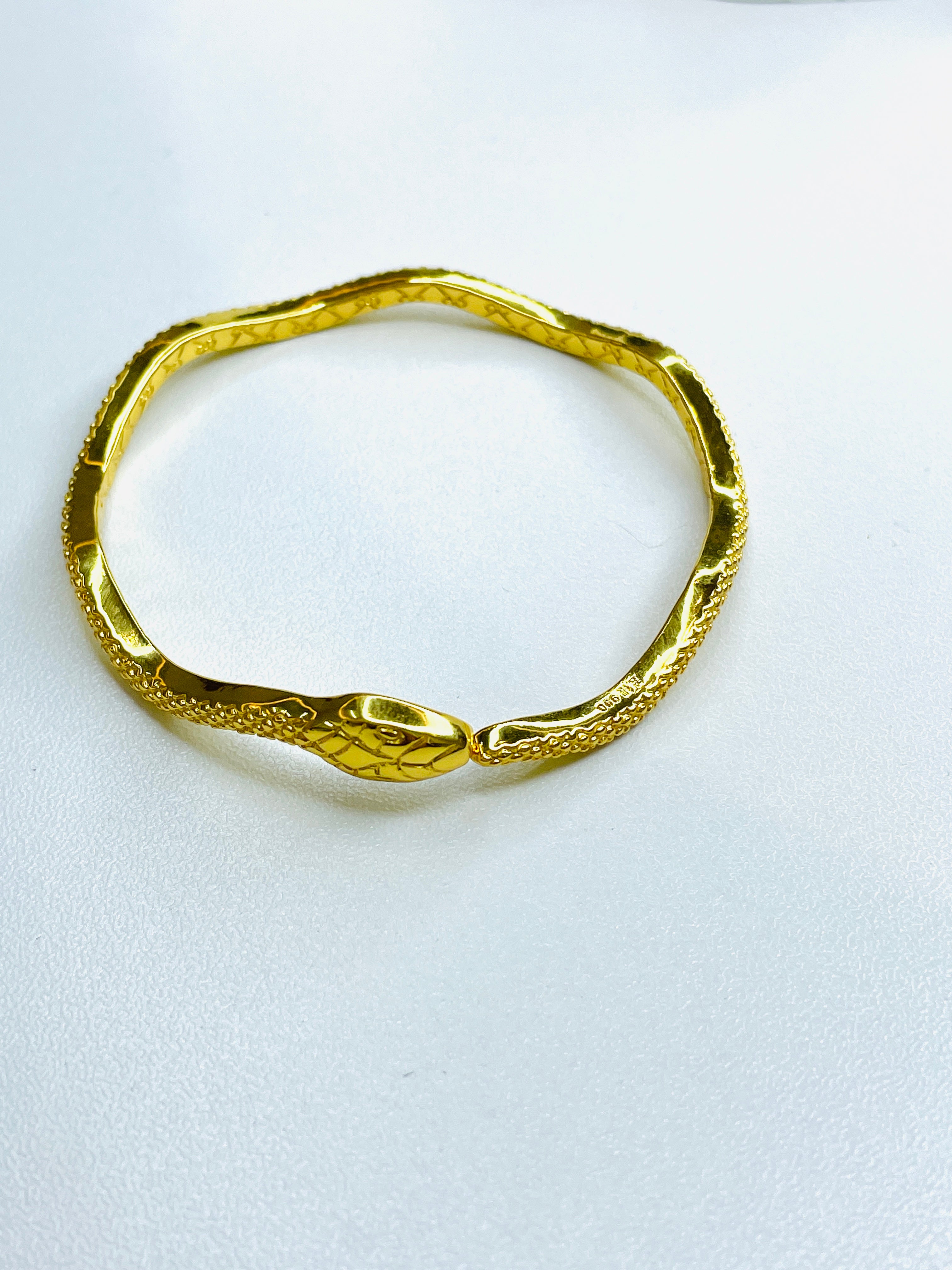 Gold Spirit Snake Open Bangle