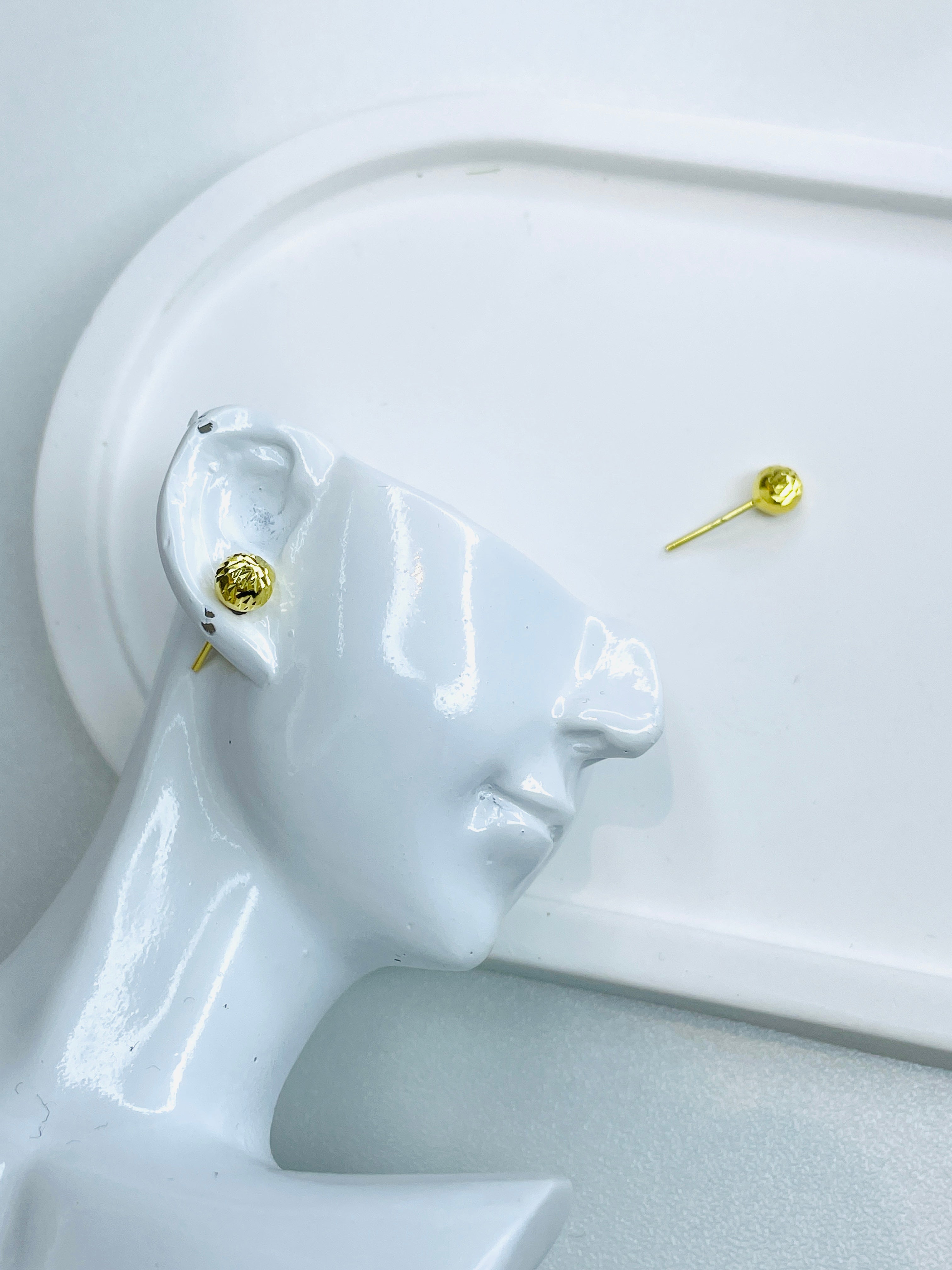 Gold Textured Ear Studs