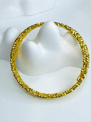 Gold Three-Row Textured Bangle