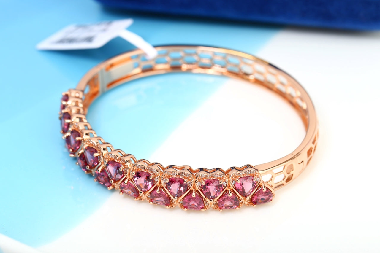 S925 Magnesium Aluminum Garnet Bracelet #HTC10-1196