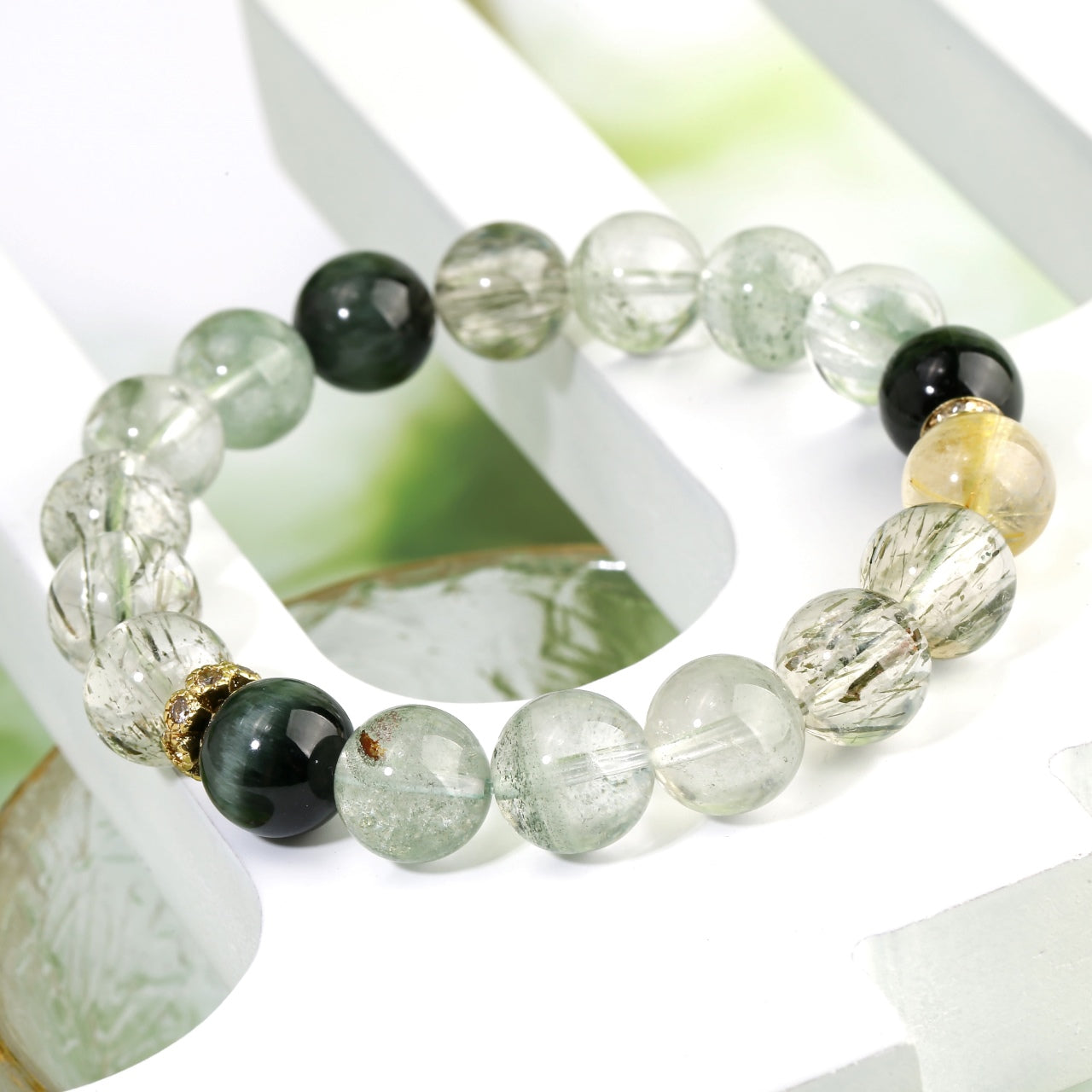 Alloy colored crystal bracelet 10mm+