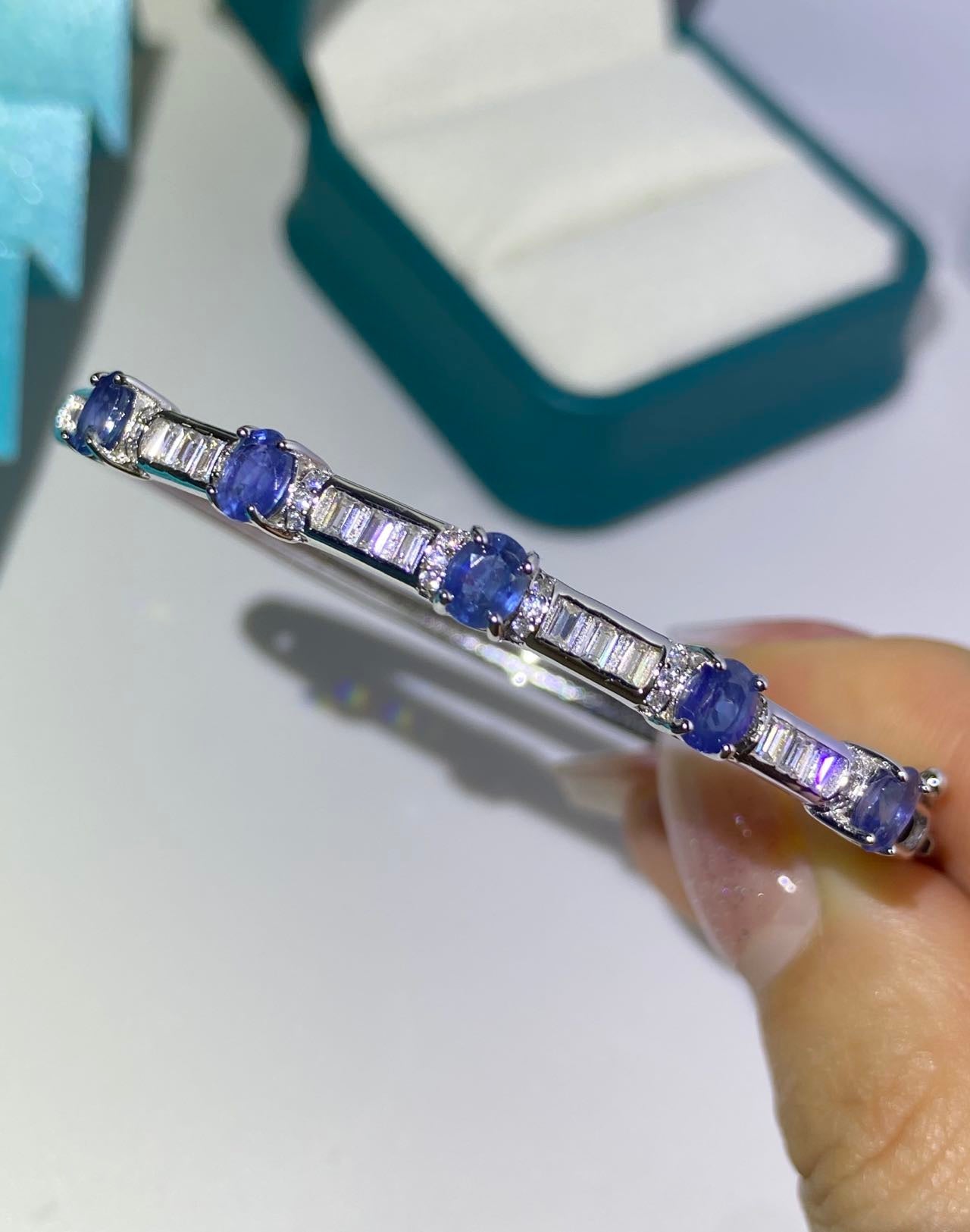 Silver sapphire bracelet 💙