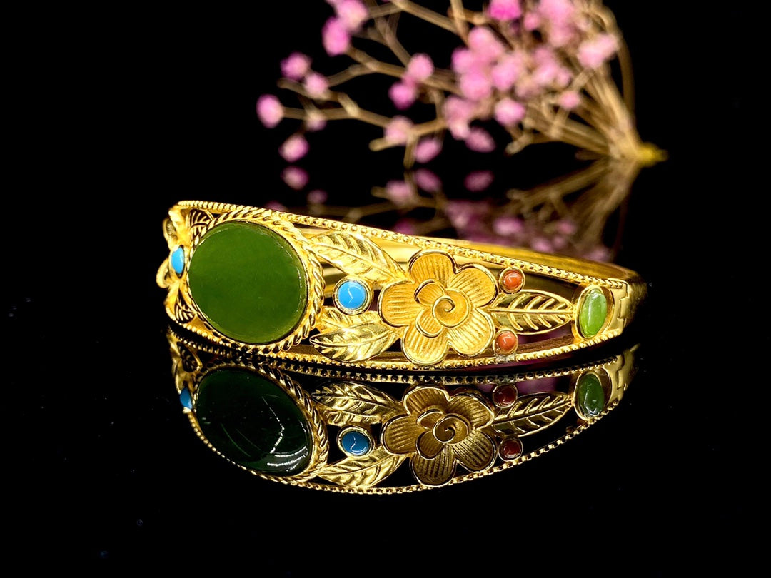 925 Hotan Jade Bracelet #HTCC56-402