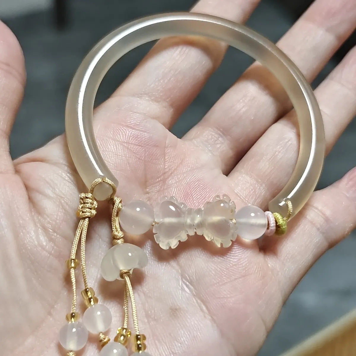 Natural Agate Half-Bangle (New Original Design) - Vintage Ancient-Style