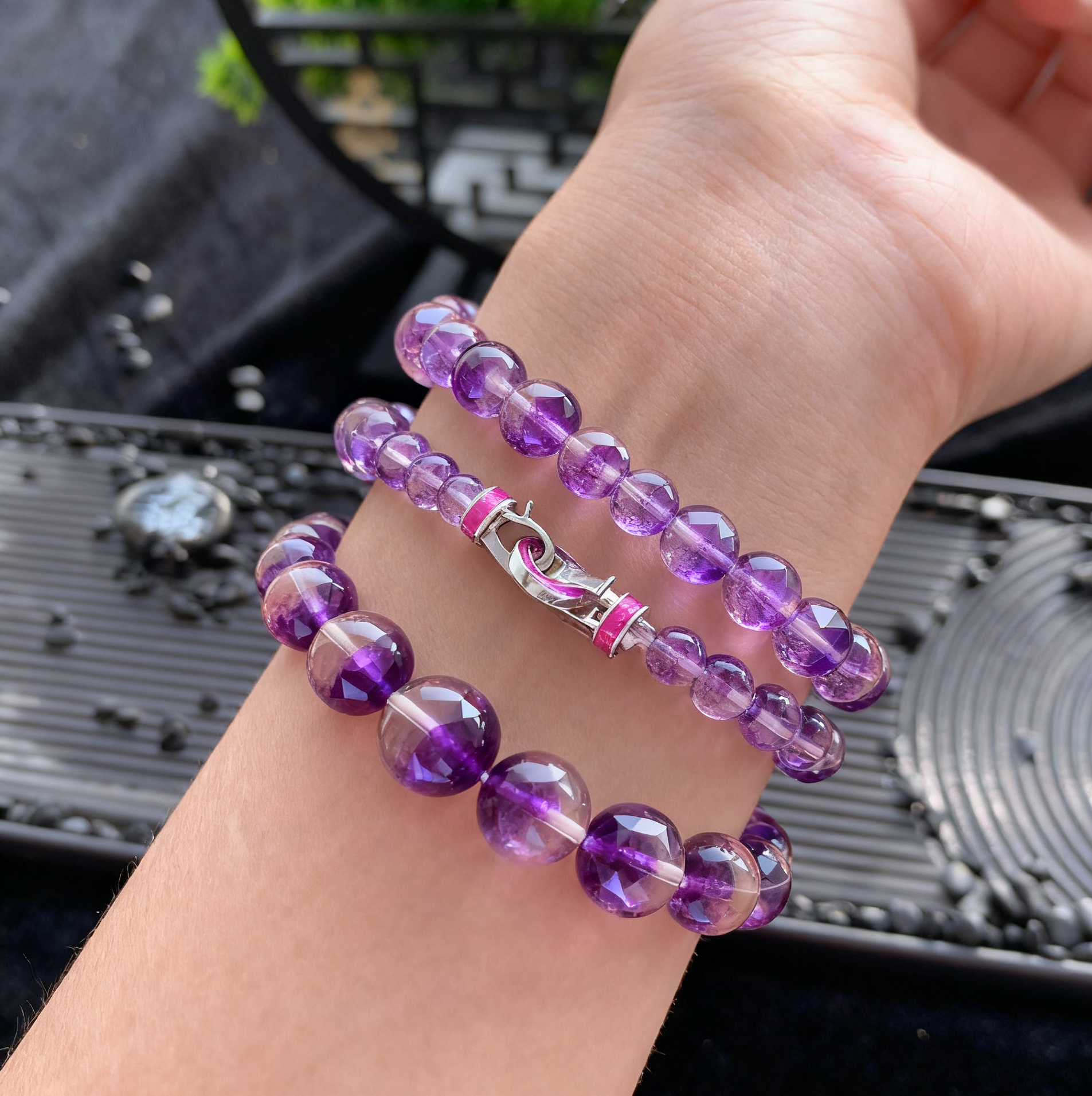 Top - Grade Purple Fluorite Tower Necklace