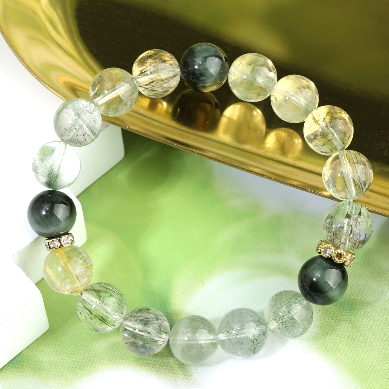Alloy colored crystal bracelet 10mm+