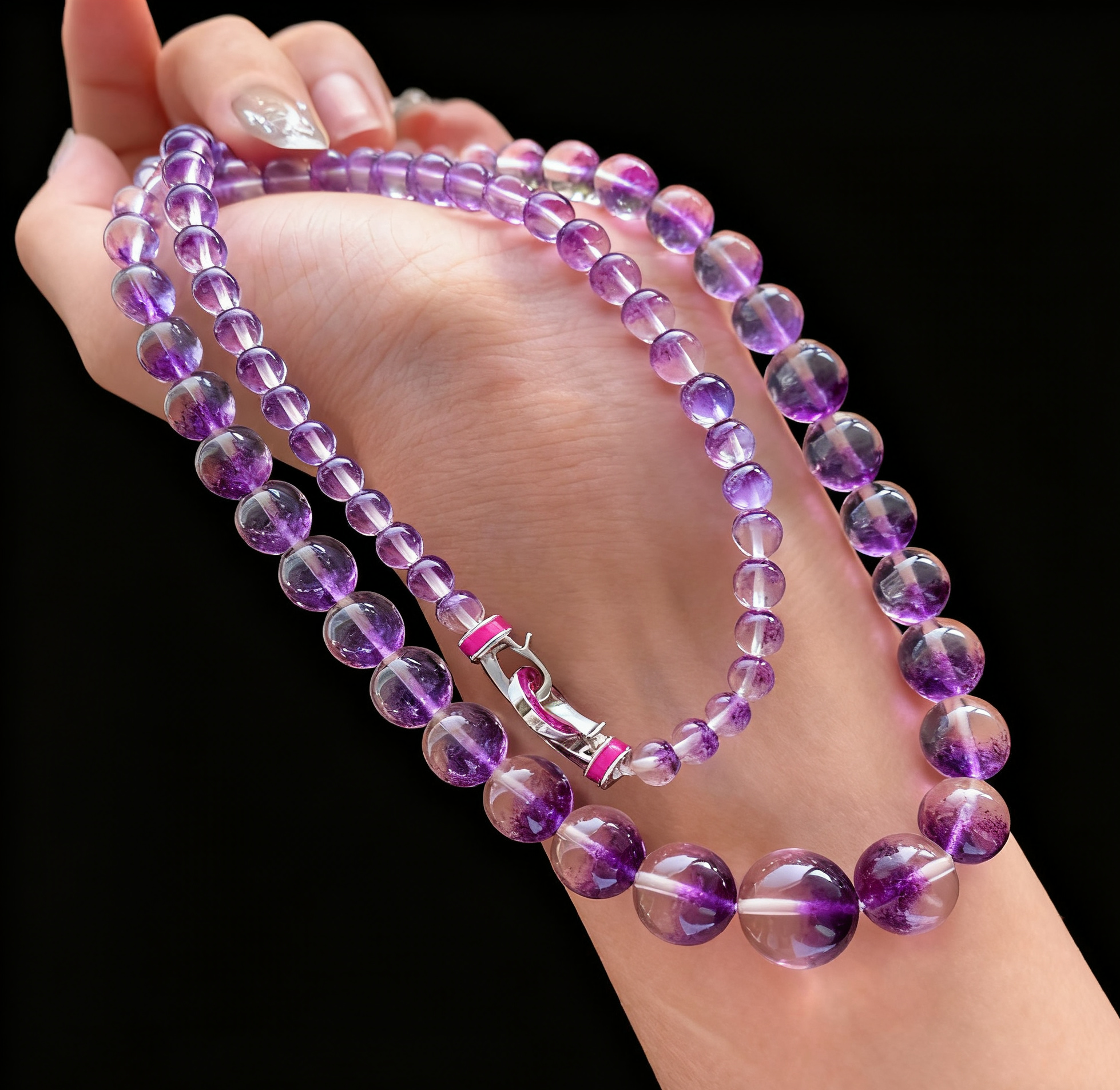 Top - Grade Purple Fluorite Tower Necklace