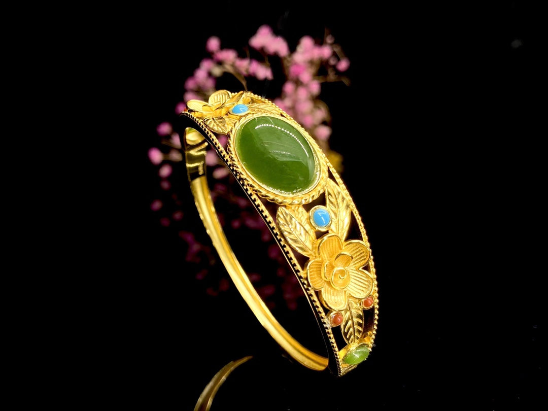 925 Hotan Jade Bracelet #HTCC56-402