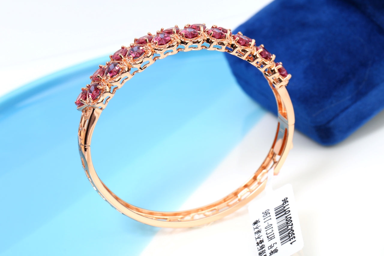 S925 Magnesium Aluminum Garnet Bracelet #HTC10-1196
