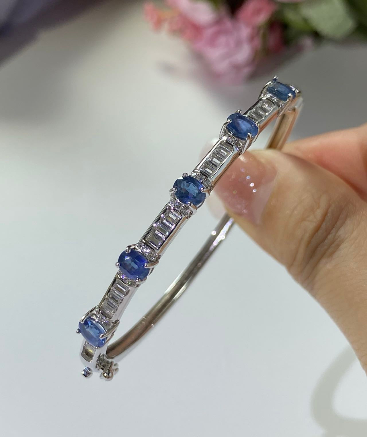 Silver sapphire bracelet 💙