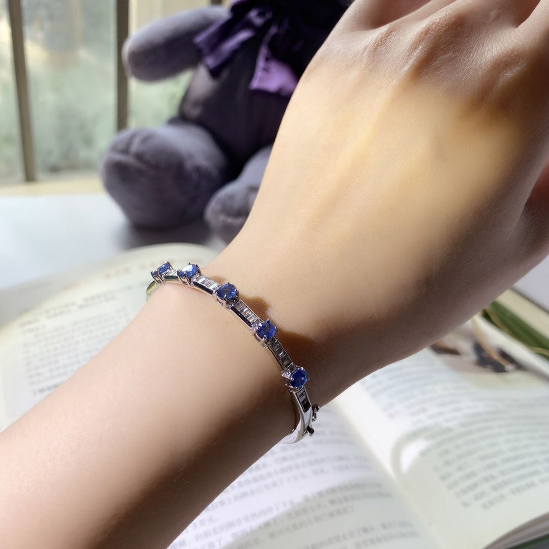 Silver sapphire bracelet 💙