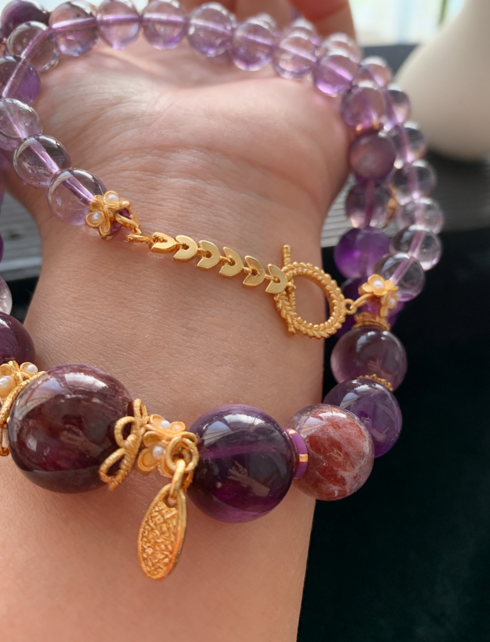S925 Nine Purple Li Huo Necklace