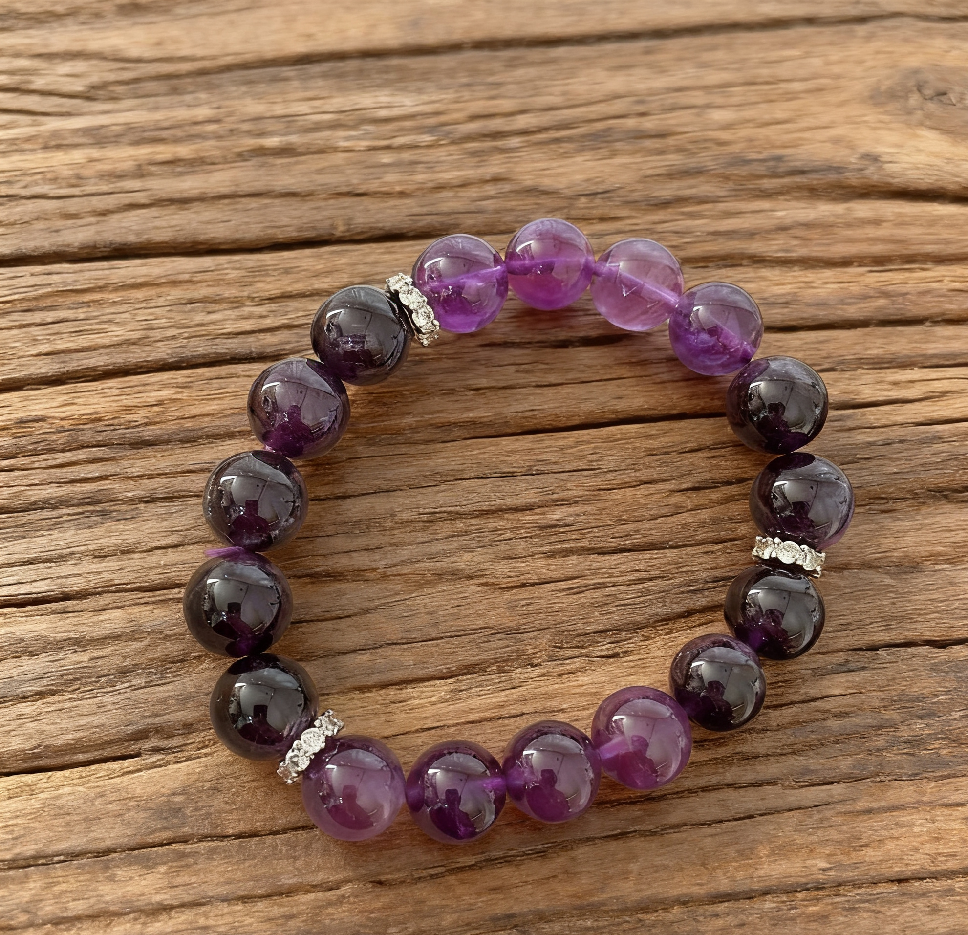Alloy Amethyst Bracelet (11mm)