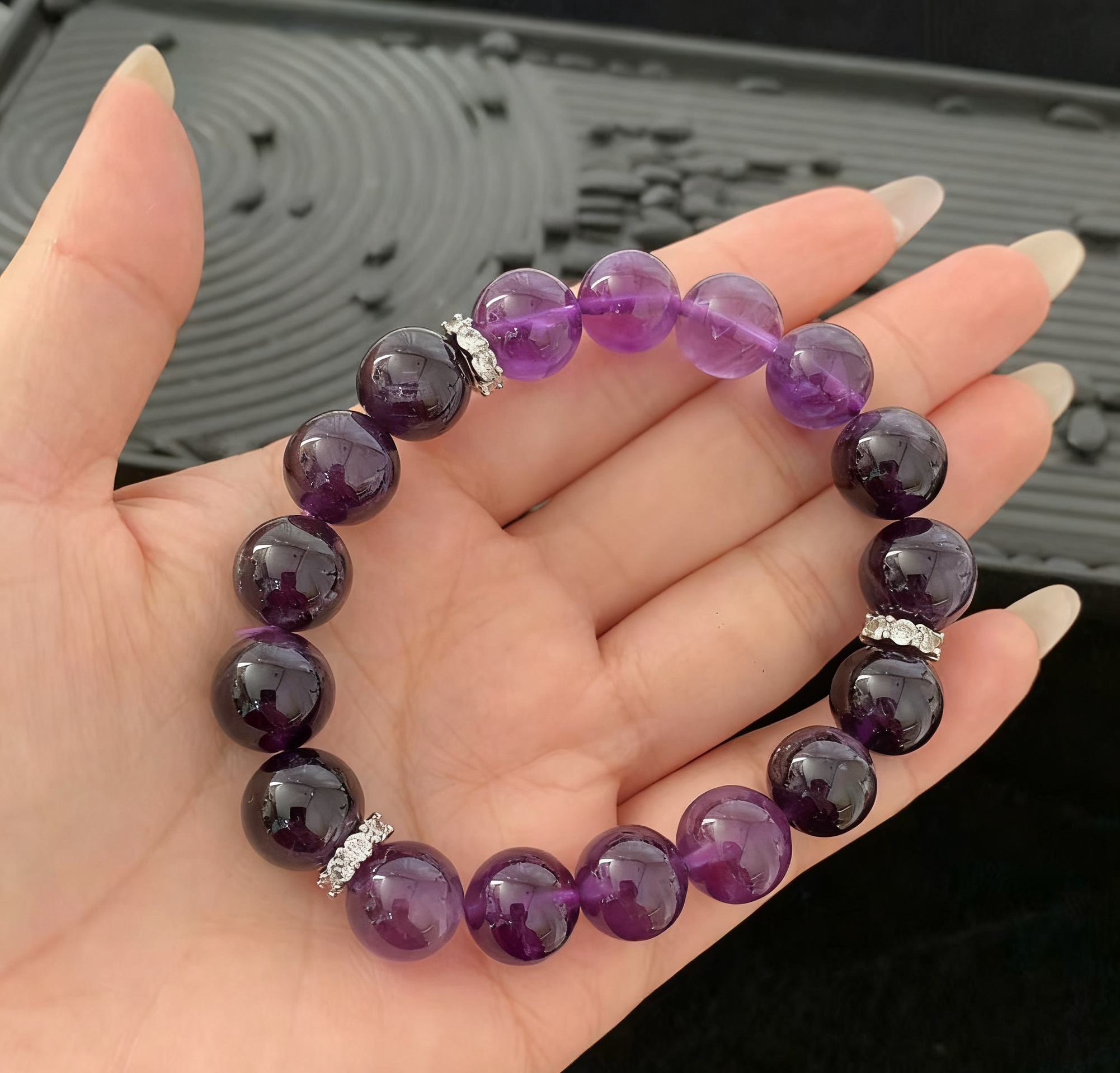 Alloy Amethyst Bracelet (11mm)