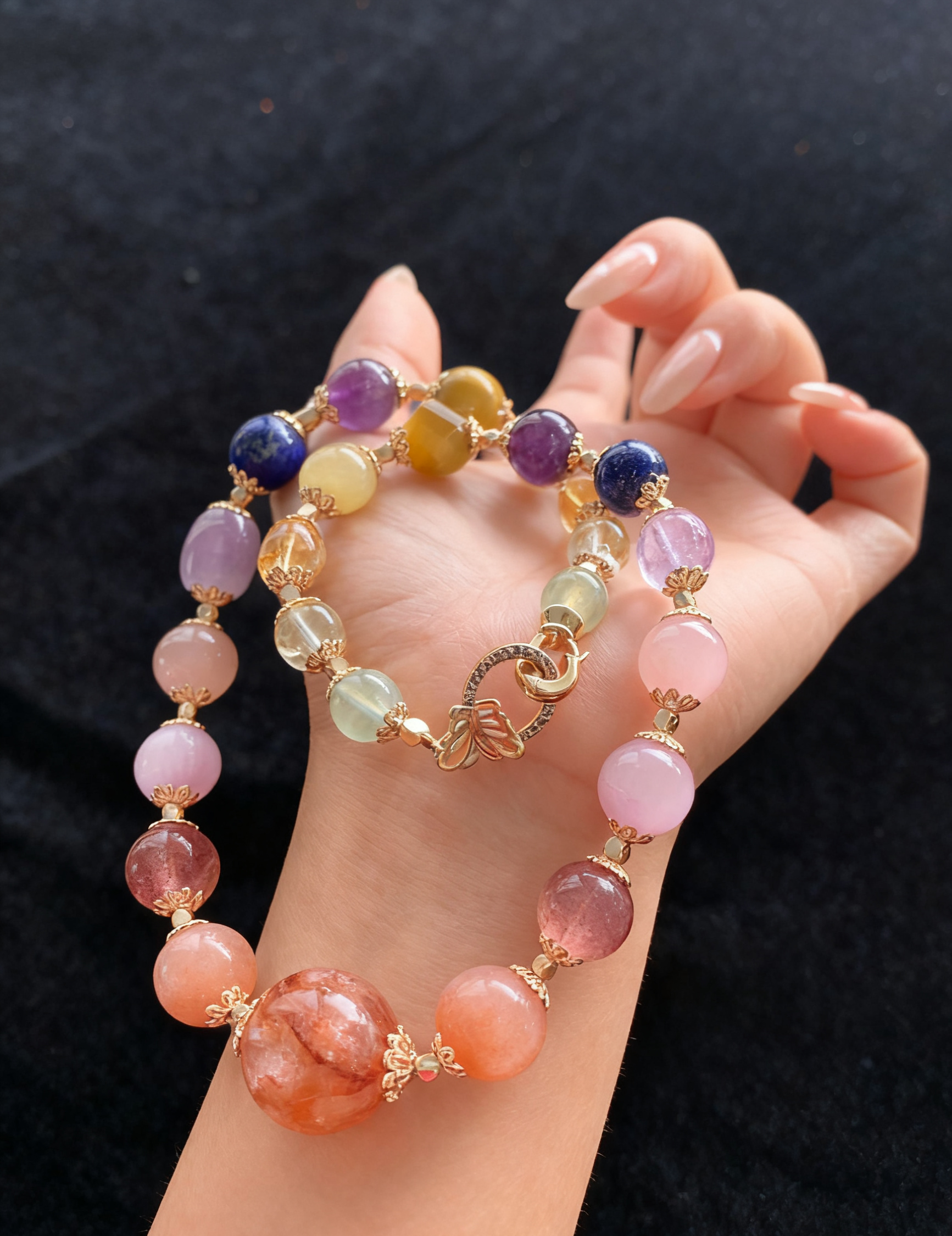 Alloy Multi - Gem Necklace
