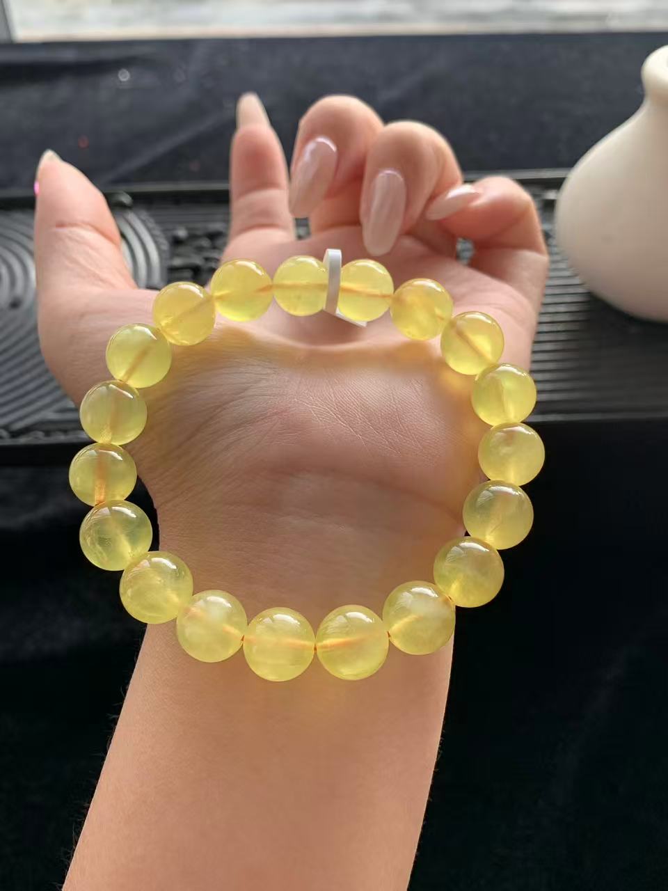 Gold Prehnite Bracelet (10mm+)