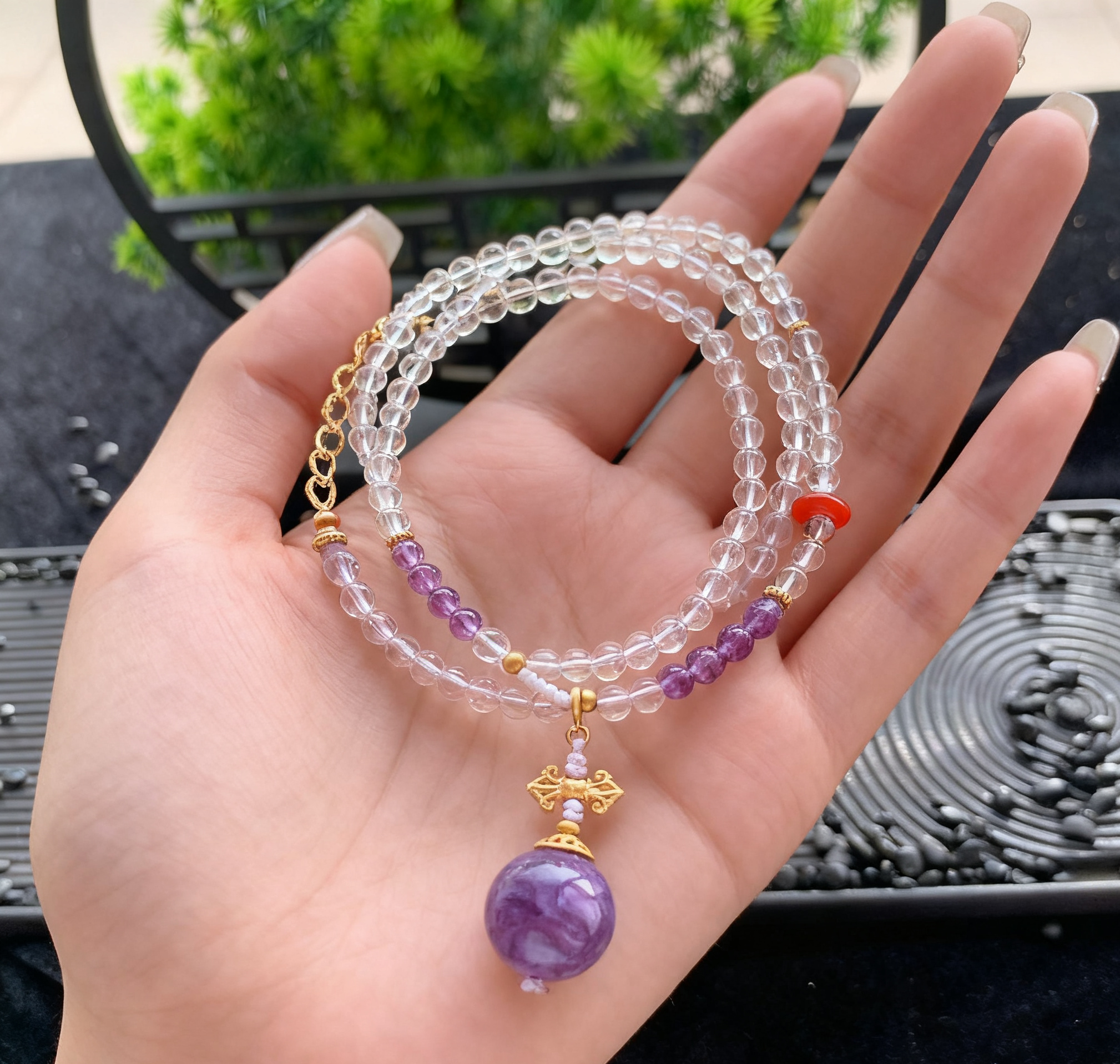 S925 Charoite Necklace (4mm+)