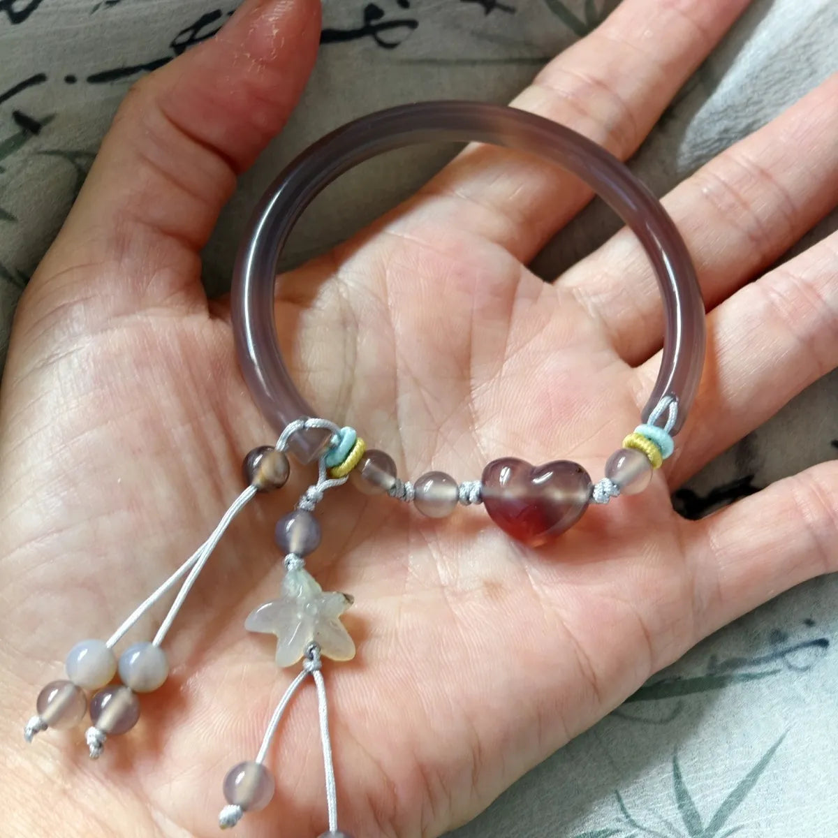 Natural Agate Half-Bangle (New Original Design) - Vintage Ancient-Style