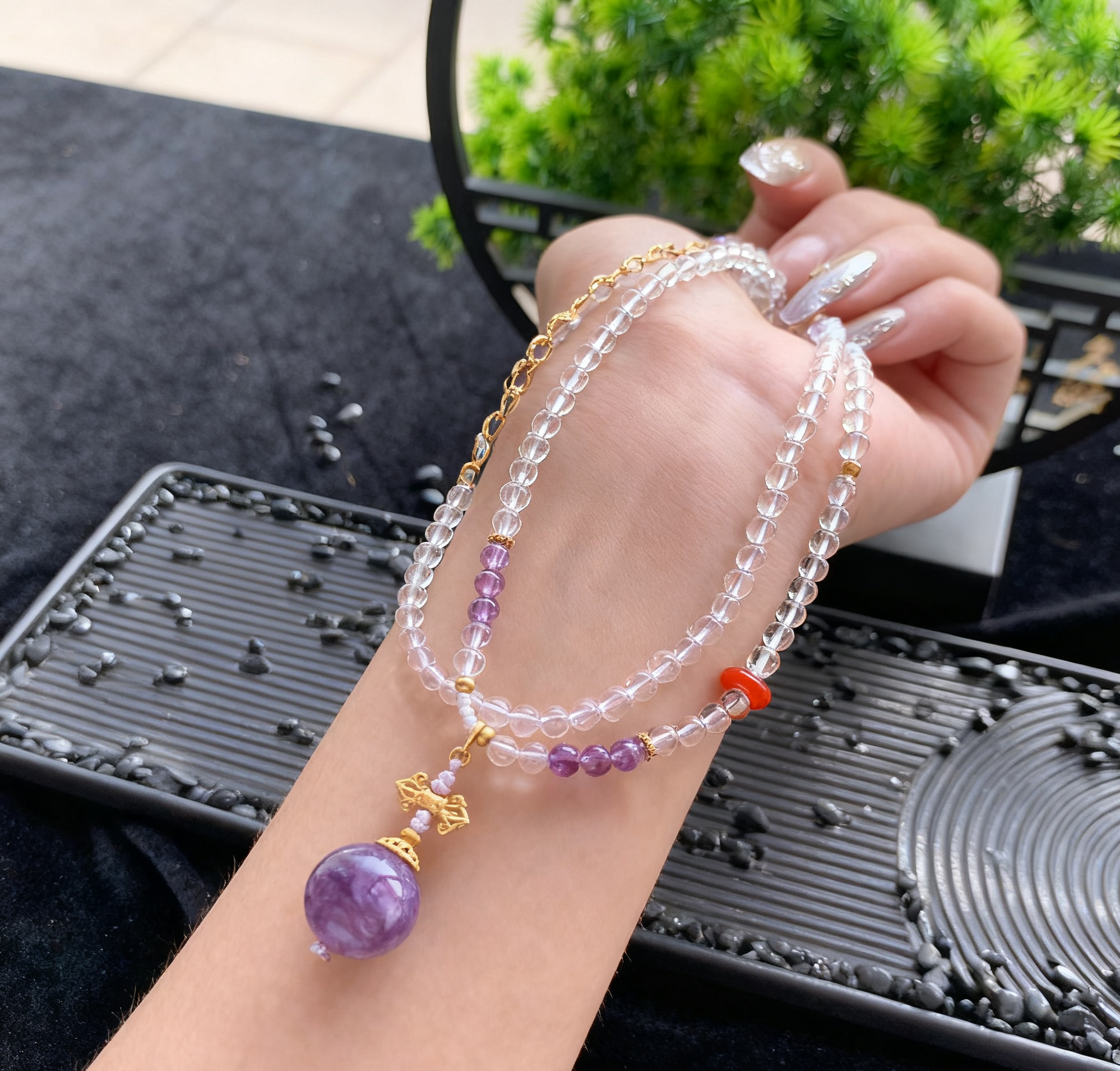 S925 Charoite Necklace (4mm+)