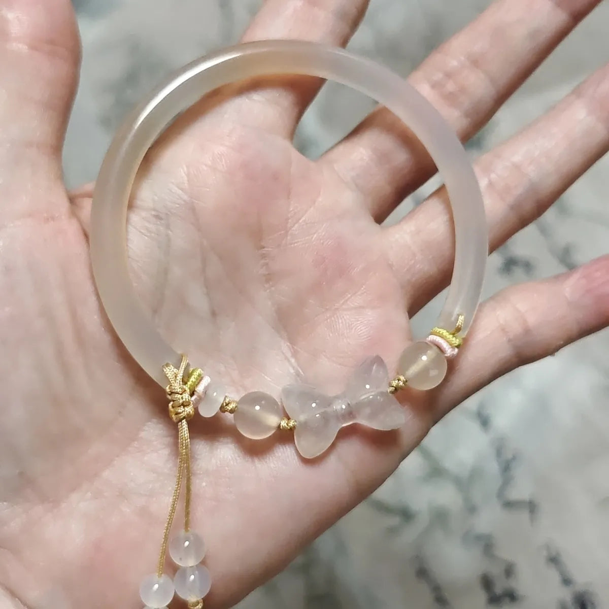 Natural Agate Half-Bangle (New Original Design) - Vintage Ancient-Style