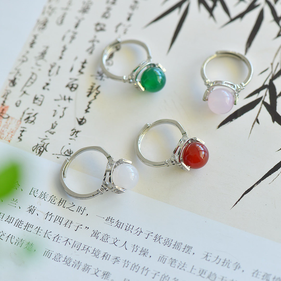 inlaid agate ring