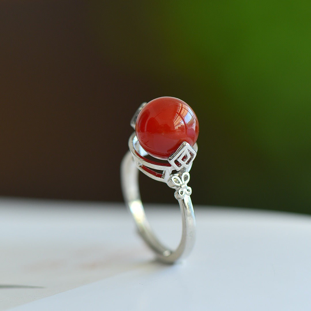 inlaid agate ring