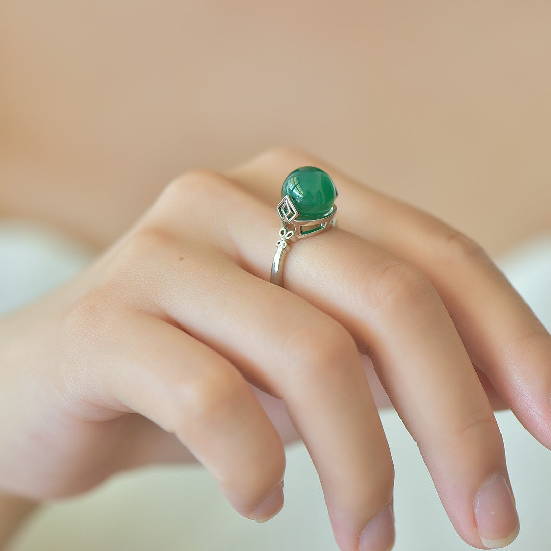 inlaid agate ring