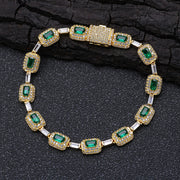 High - End Emerald Zircon Bracelet, 8 Inches (20.32cm Length)