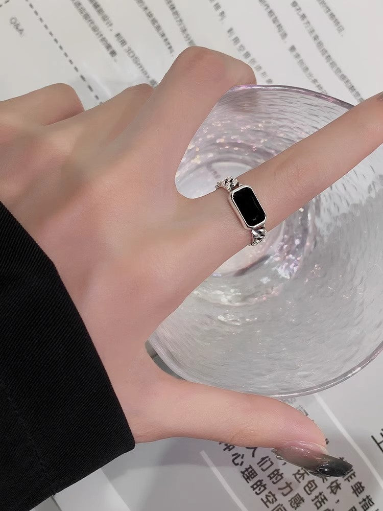 Black Onyx Chain Ring