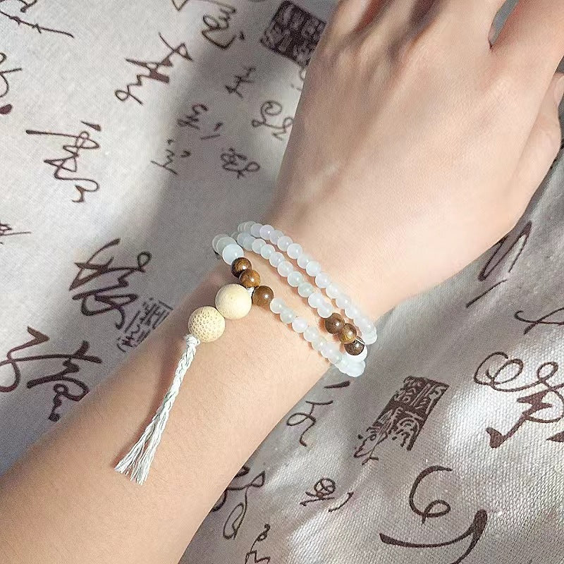 Natural Sandalwood & Tianshan Jade Multi - layer Bracelet for Women