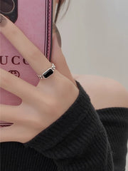 Black Onyx Chain Ring