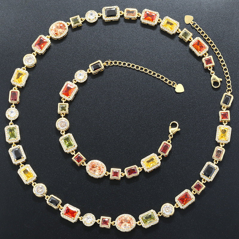 Gold - Toned Multi - Color Crystal Bracelet