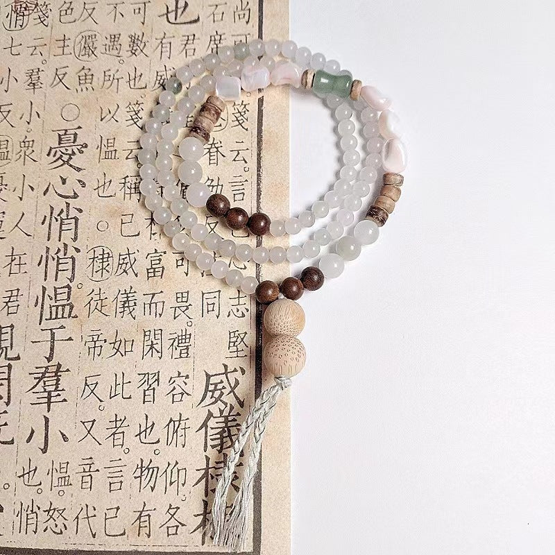 Natural Sandalwood & Tianshan Jade Multi - layer Bracelet for Women